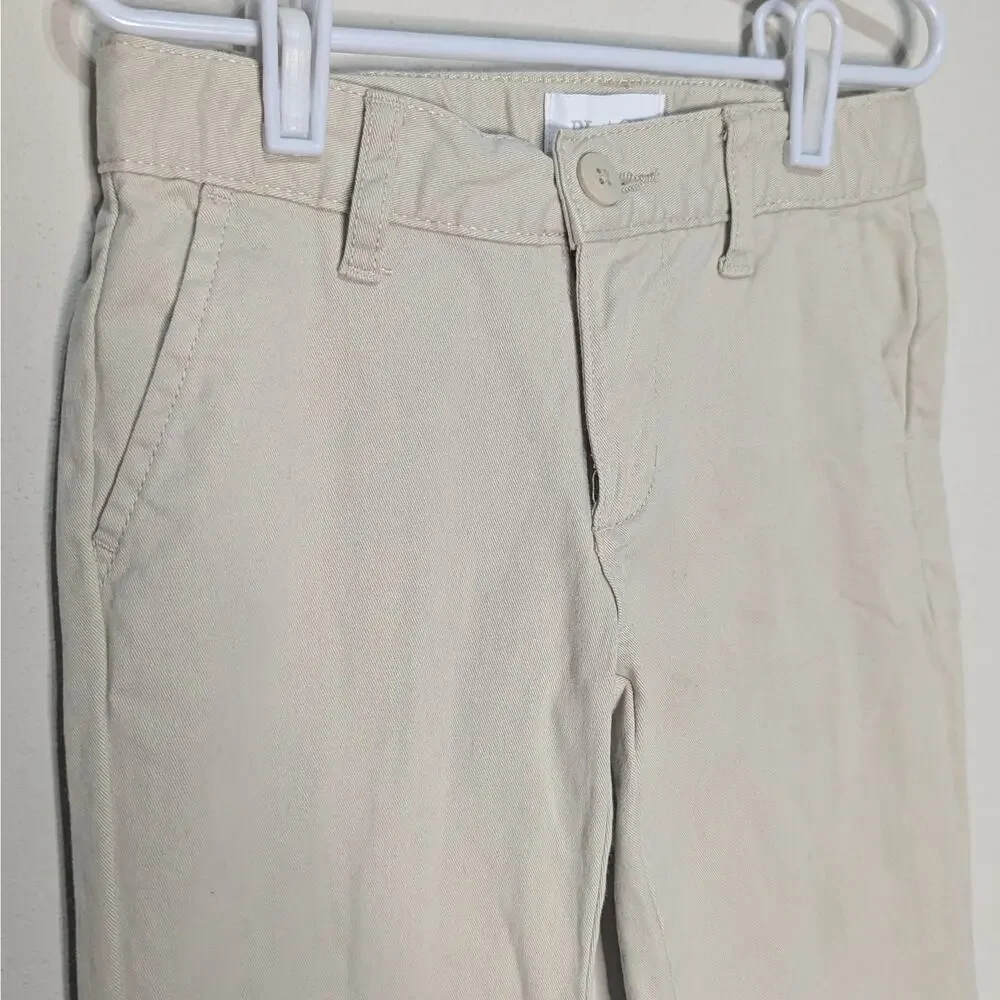 Children's Place Khaki Girls Uniform Flat Front 2-Pocket Flare Pants Size 6